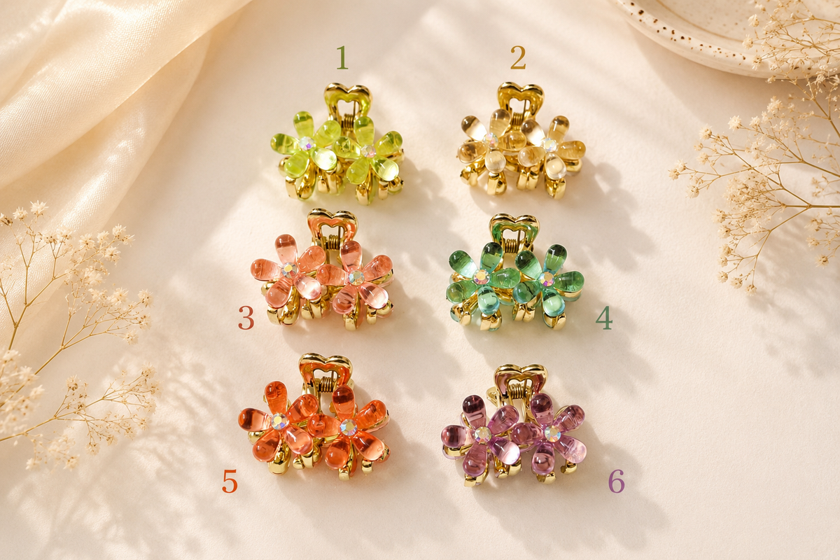 Flower Crystal Hair Claw Clip πΈβ¨
