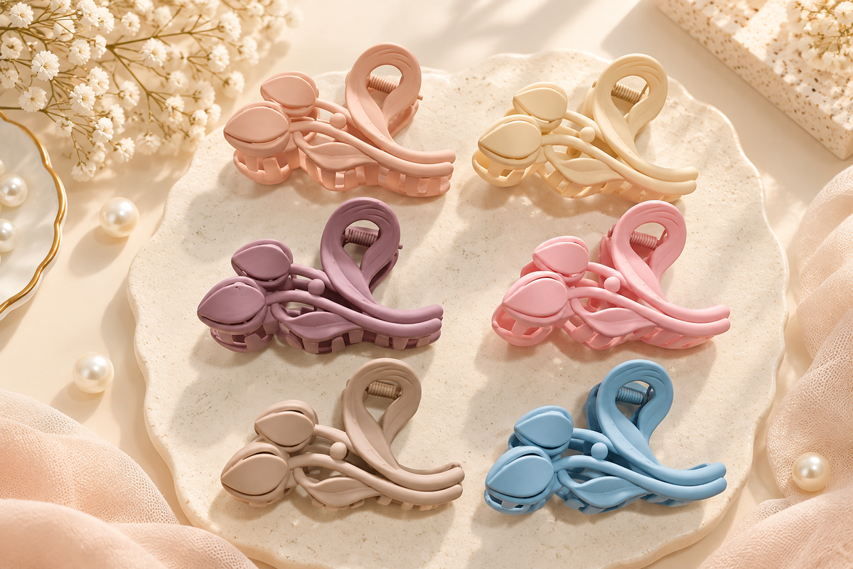 Pastel Matte Floral Hair Claw Clip β Soft & Elegant Collection