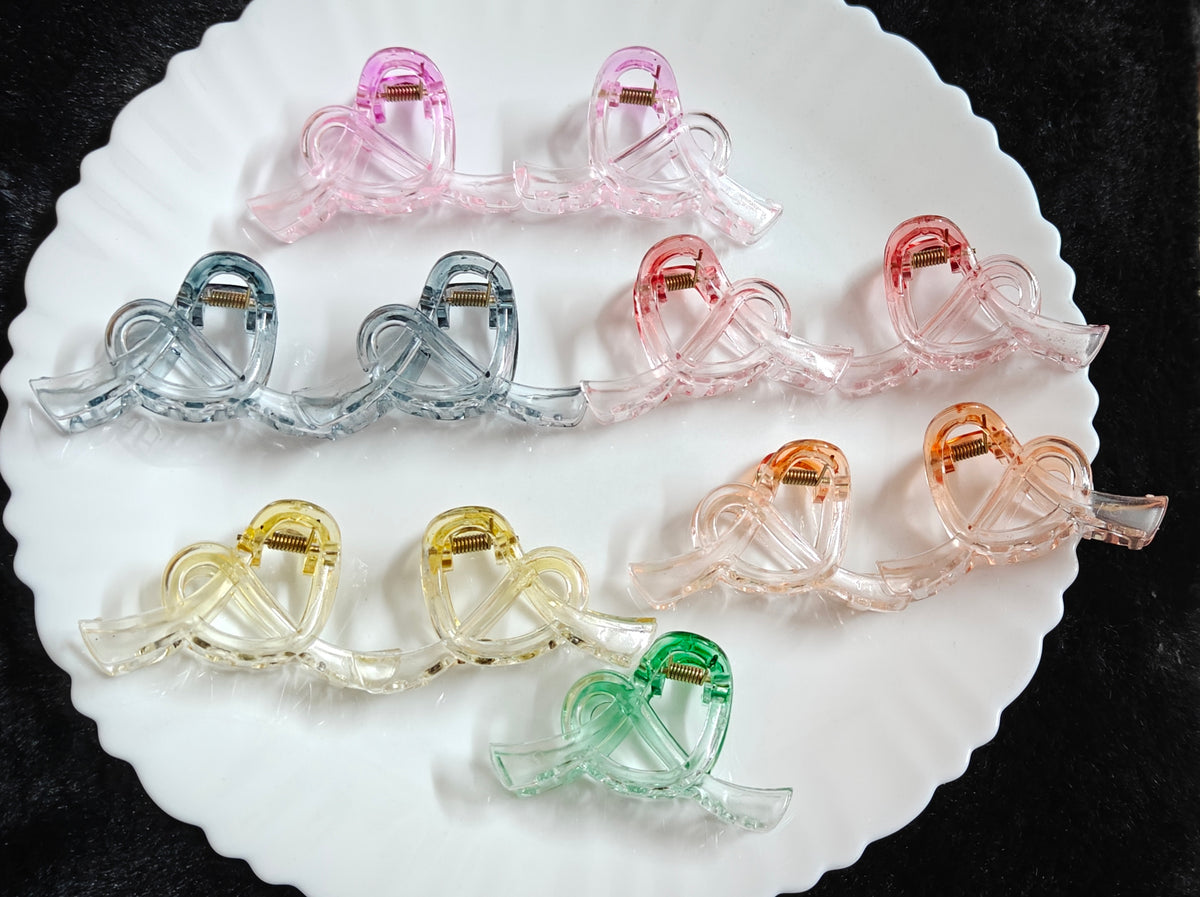 Transparent Bow Hair Claw Clip – Medium size