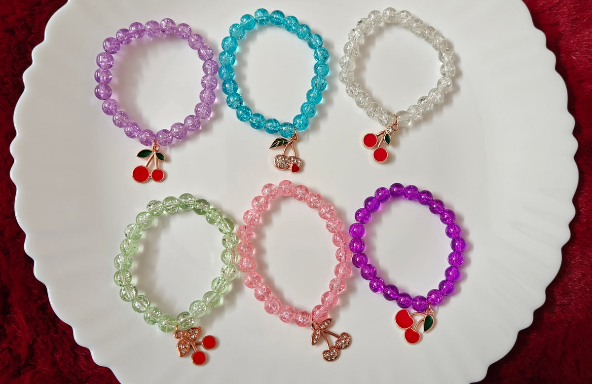 Cherry Charm Beaded Bracelet