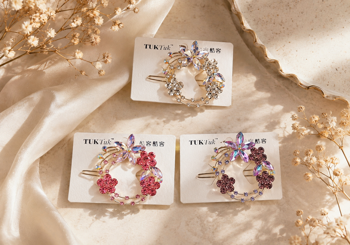 Crystal Floral Wreath Hair Clip