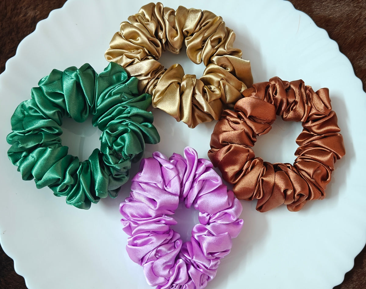 Premium Satin Scrunchie(1 piece )– Big Size Hair Tie for Women & Girls