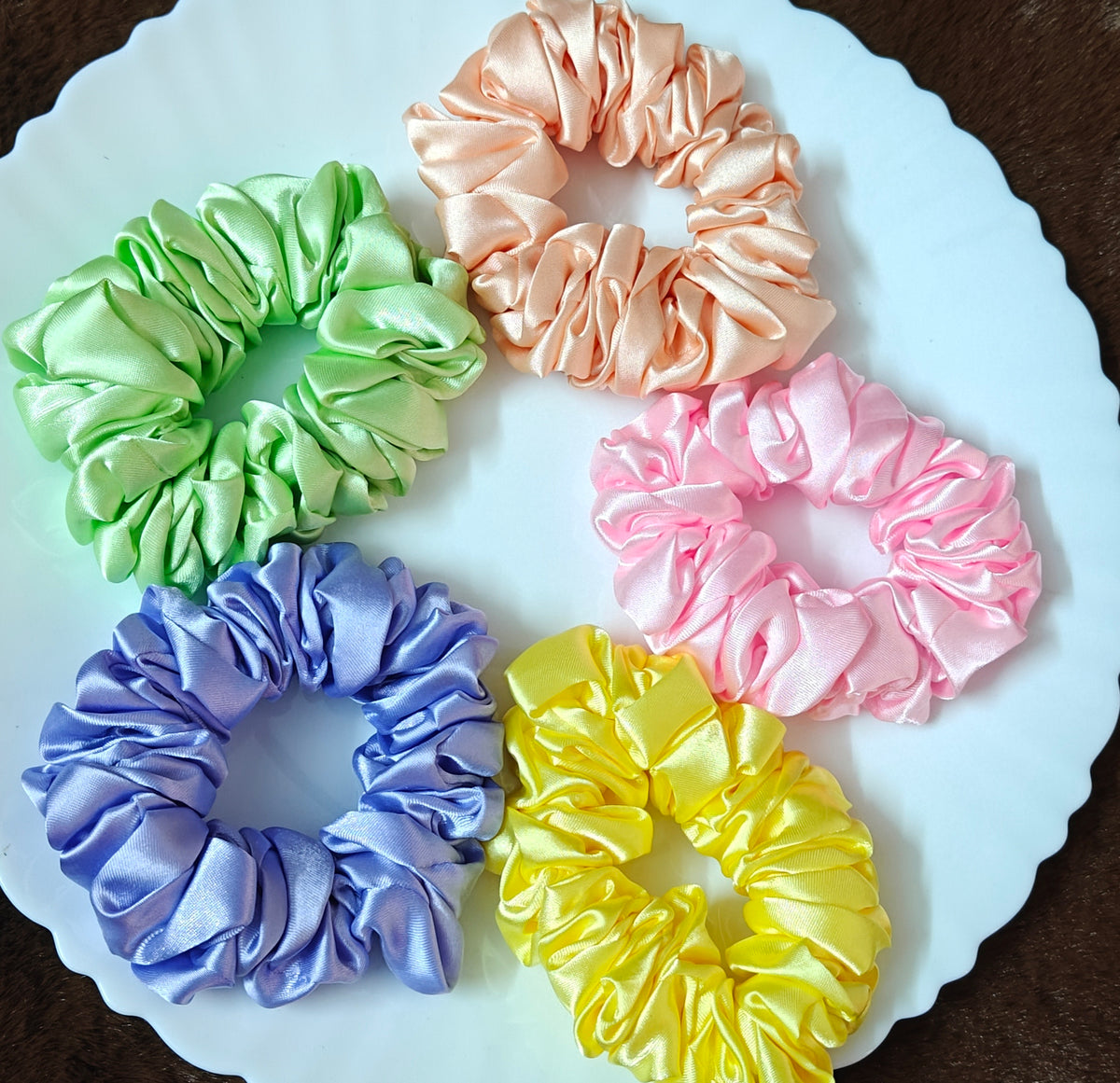 Premium Satin Scrunchie(1 piece )– Big Size Hair Tie for Women & Girls
