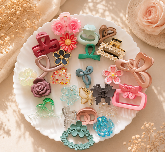 25 Medium Hair Claw Clips Combo ( Code: 001)