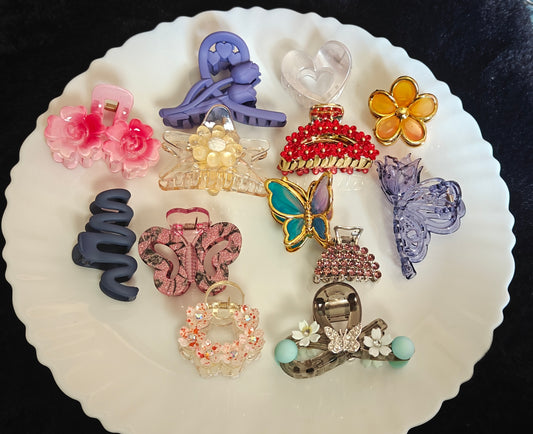 Product Title: Hair Claw Clips – Stylish Floral, Butterfly & Crystal Designs