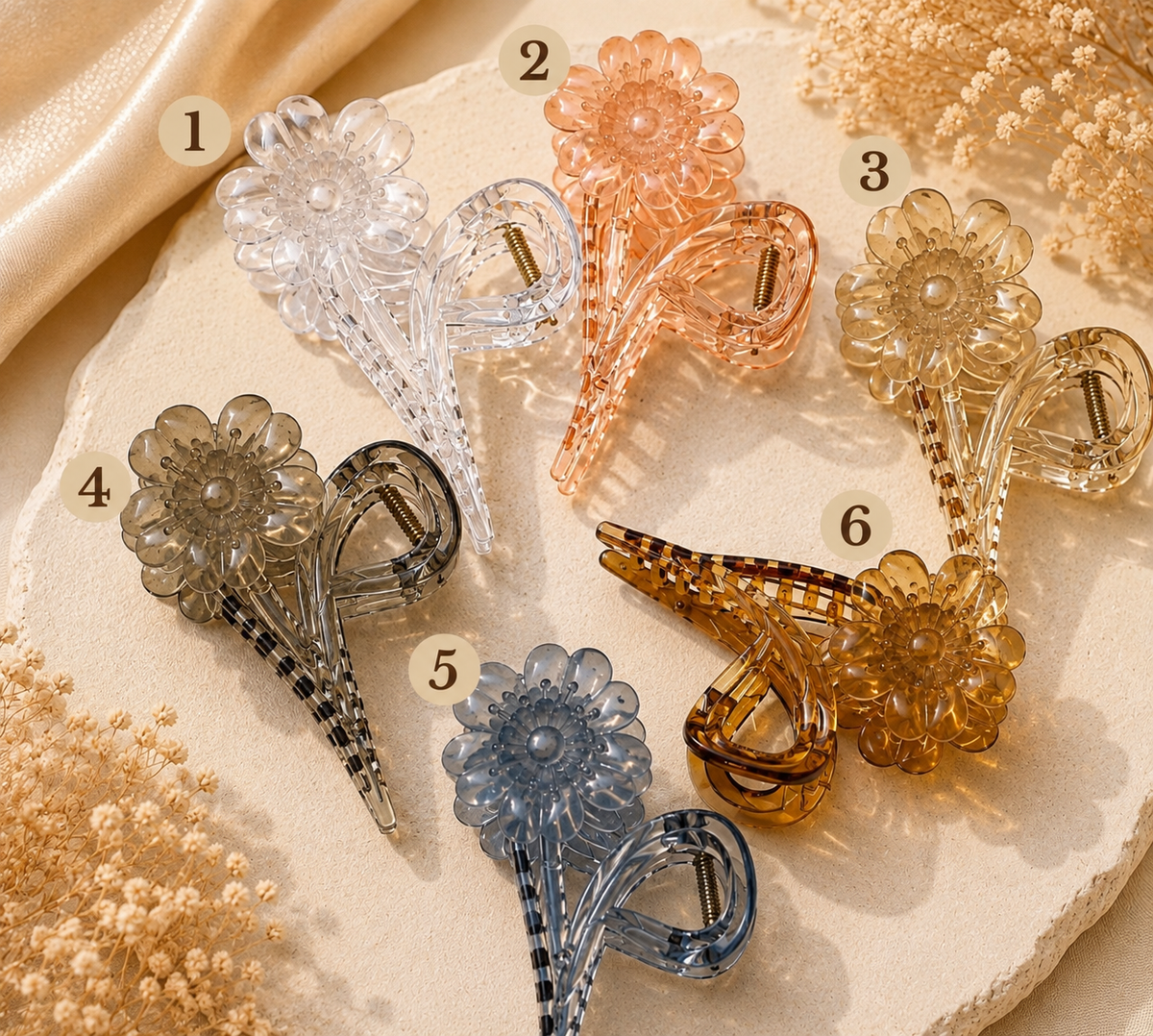 Elegant Floral Hair Claw Clip