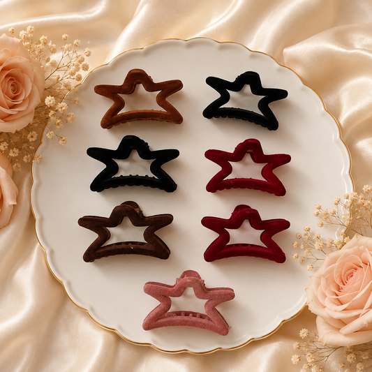 Velvet Star Hair Claw Clip –BIG size