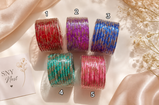 Stone work Glass Bangles