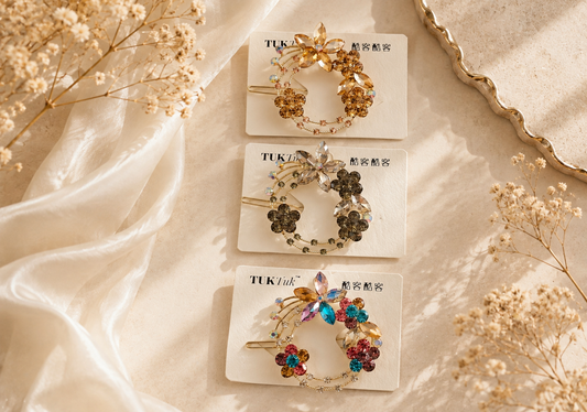 Crystal Floral Wreath Hair Clip