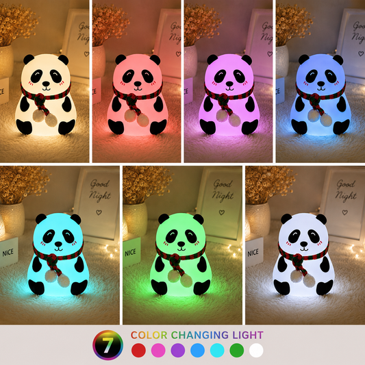 🐼 Panda LED Night Lamp – 7 Color Changing Silicone Light