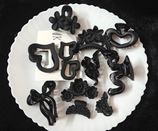 Black Hair Accessories Combo 🖤