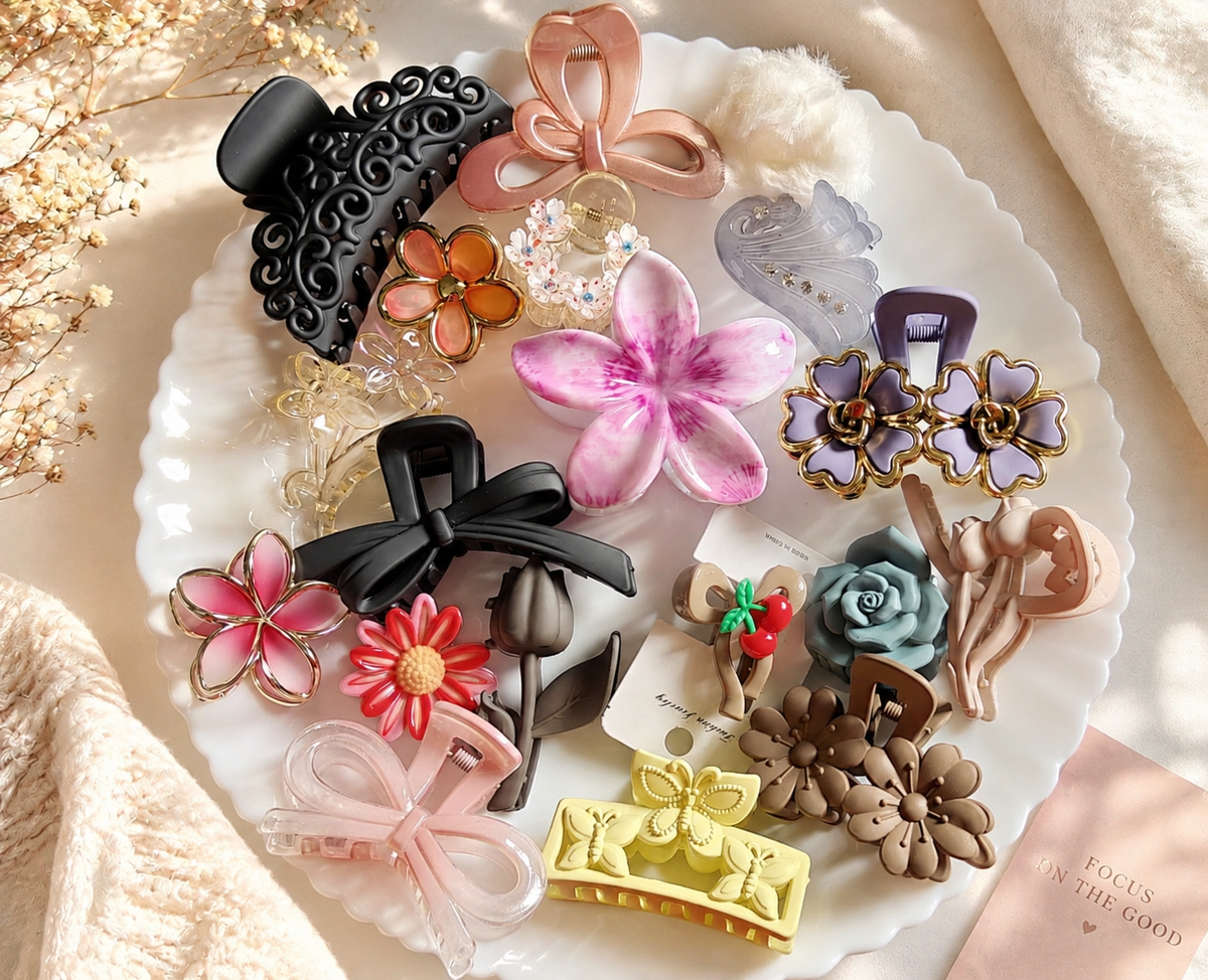 🌸 Aesthetic Claw Clip Combo(19 Pieces )(Code:023)