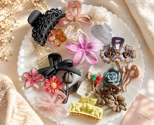 🌸 Aesthetic Claw Clip Combo(19 Pieces )(Code:023)