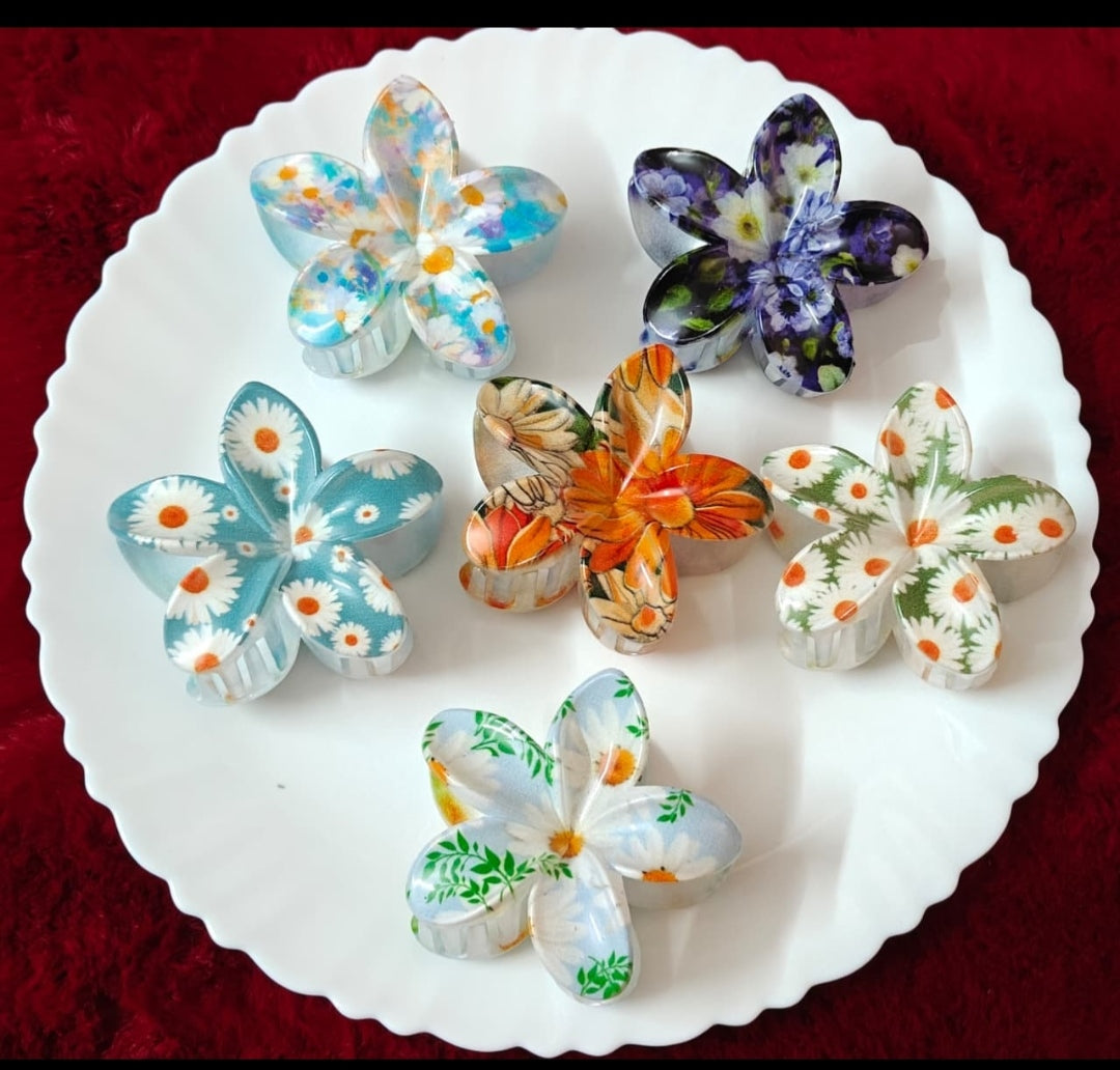 🌸 Floral Flower Hair Claw Clip – Elegant & Aesthetic