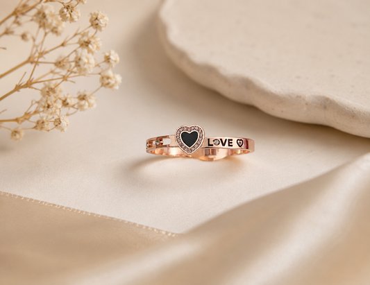 Rose Gold Love Heart Ring – Elegant Heart Design