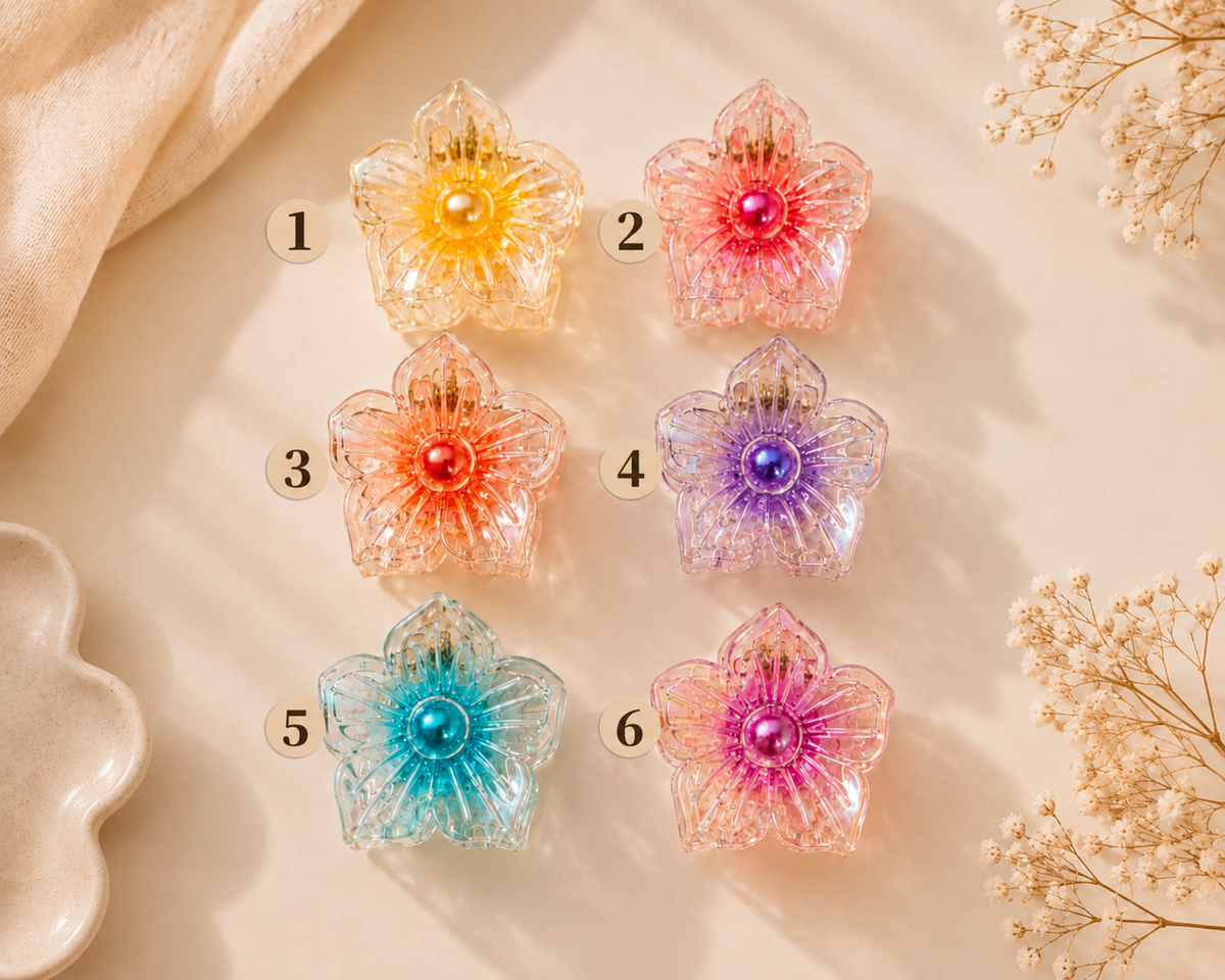 Glossy Flower Hair Claw Clip 🌸✨