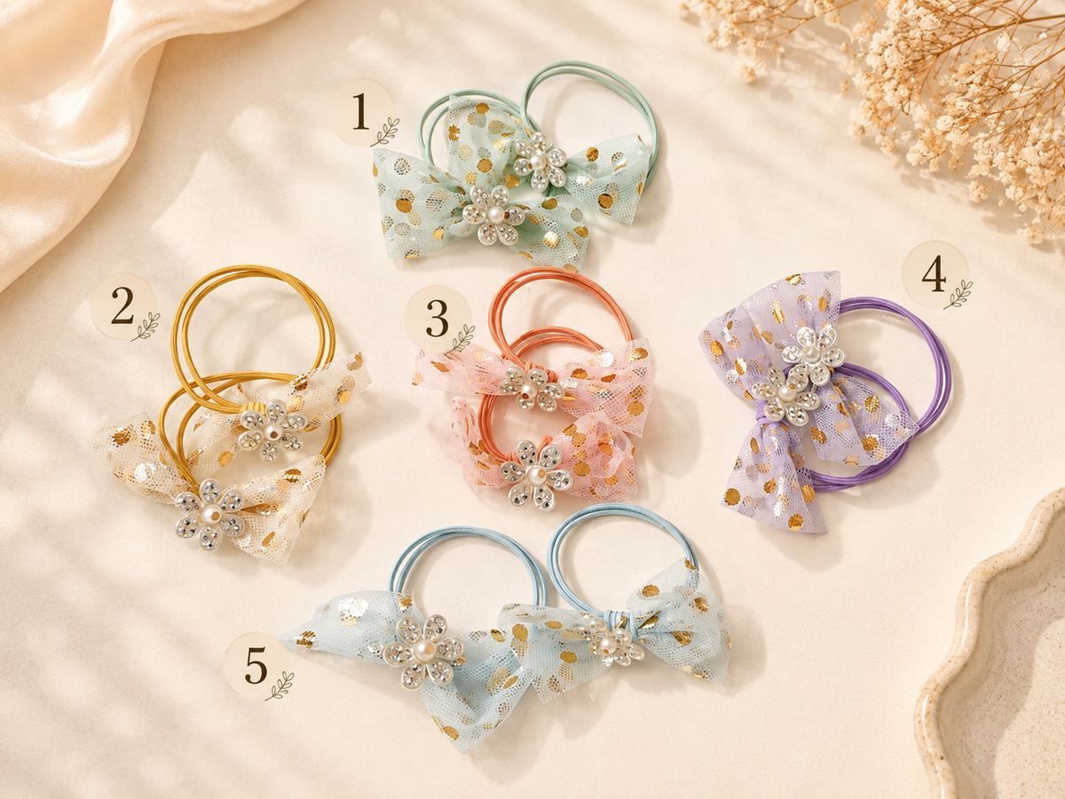 Kids Fancy Bow Hair Tie 🎀✨