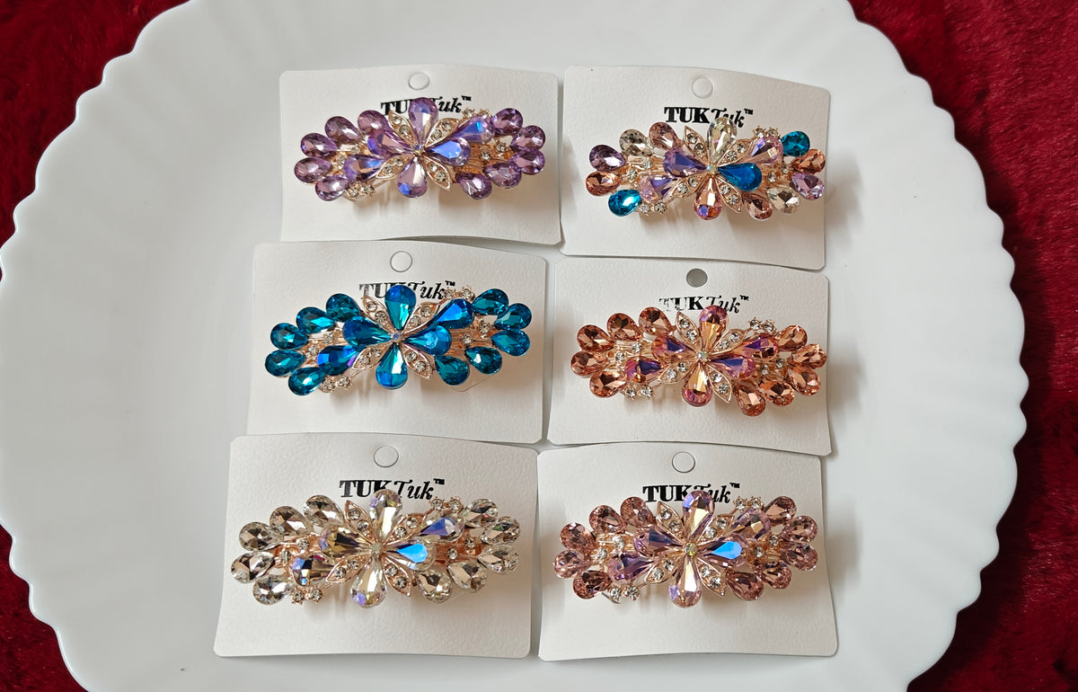 Floral Stone Hair Clip ✨🌸