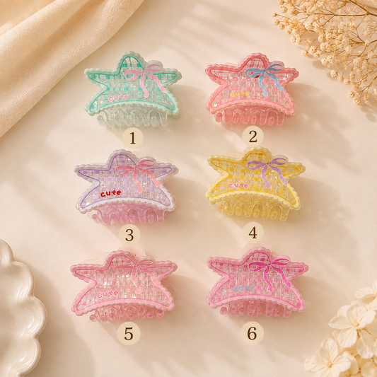 Luxury Star Ribbon Hair Claw Clip ✨⭐