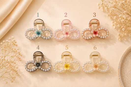 Pearl Flower Hair Claw Clip