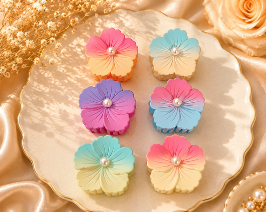 Pastel Flower Claw Clip – Medium Size | Random Color (1 Piece)