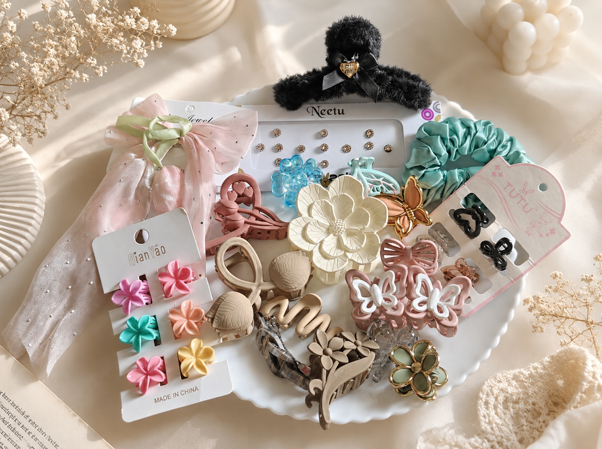 Aesthetic Hair Accessories Combo – Cute & Trendy Collection ✨(Code:024)