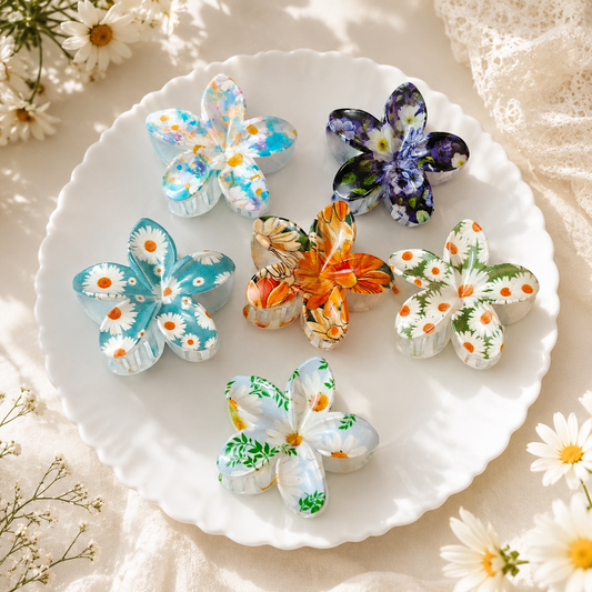 🌸 Floral Flower Hair Claw Clip – Elegant & Aesthetic