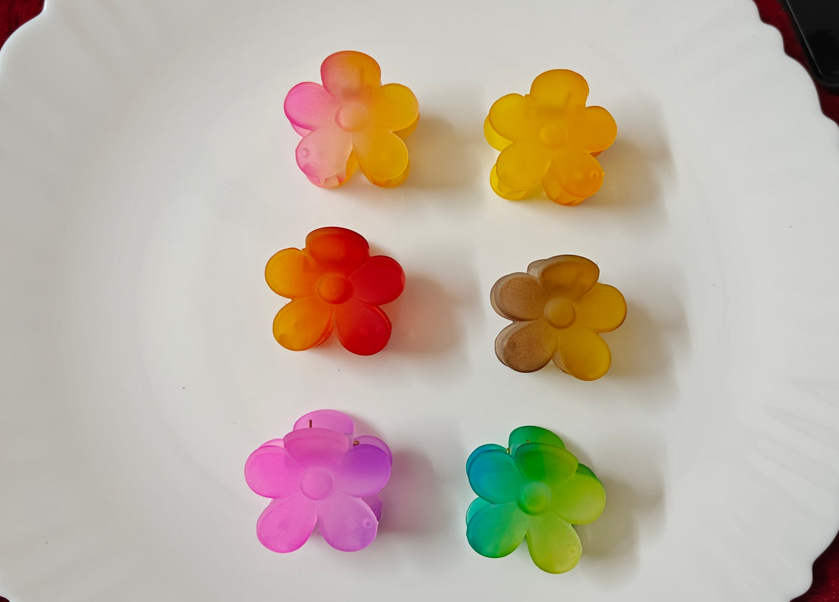 Flower  Ice matte Hair Claw Clip