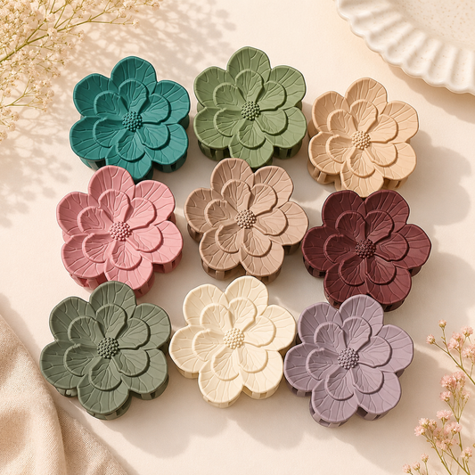 Matte Floral Hair Claw Clip – Big Size Korean Style