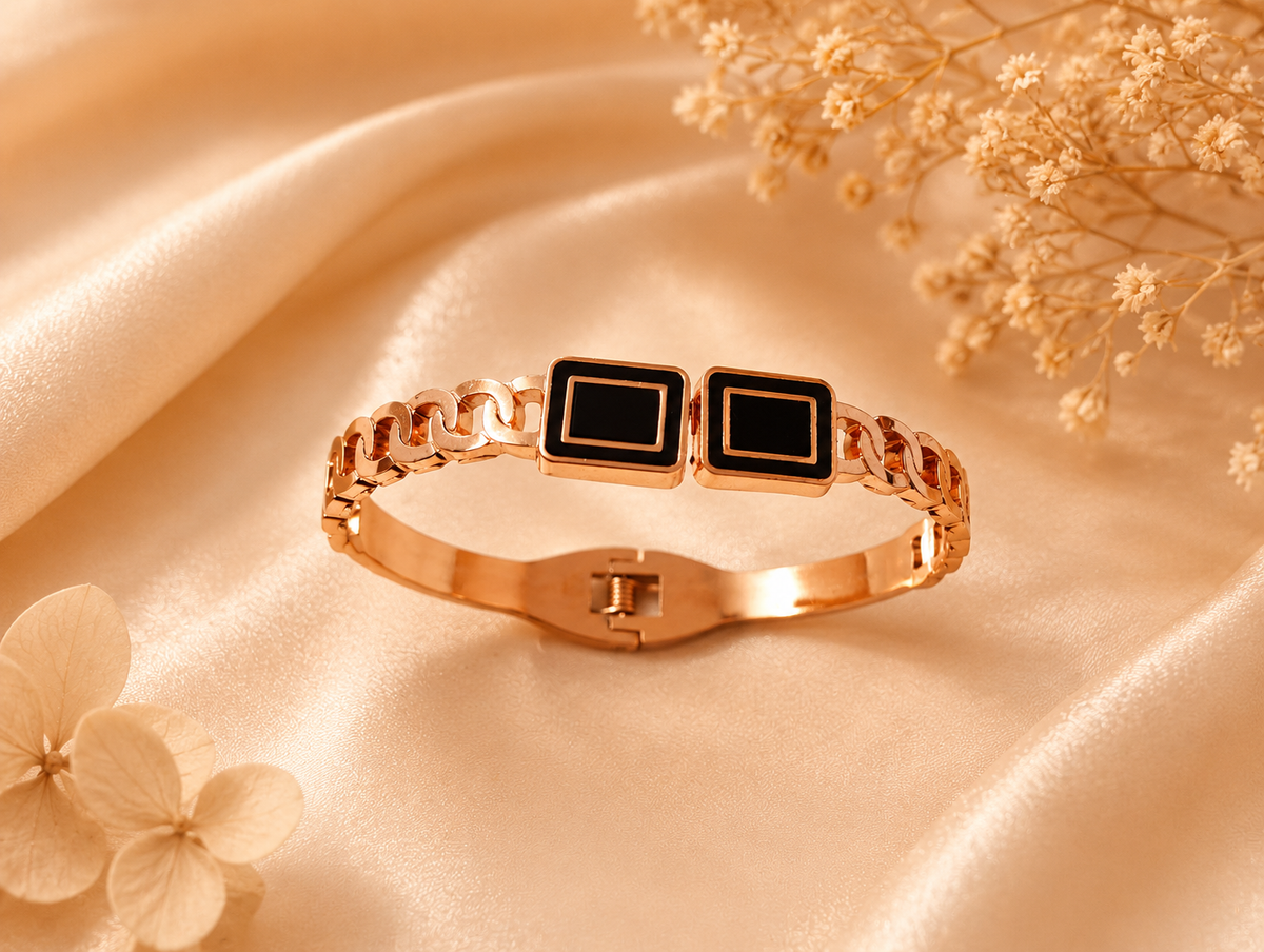 Luxury Black Square Gold Bracelet