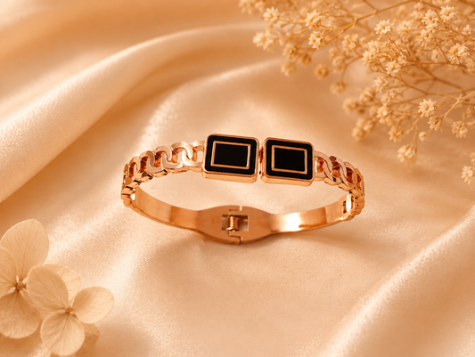Luxury Black Square Gold Bracelet