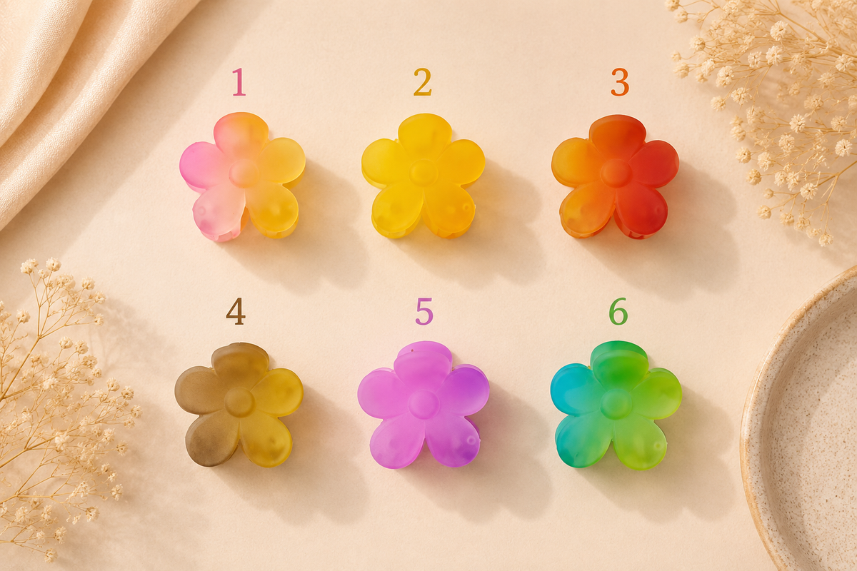 Flower  Ice matte Hair Claw Clip