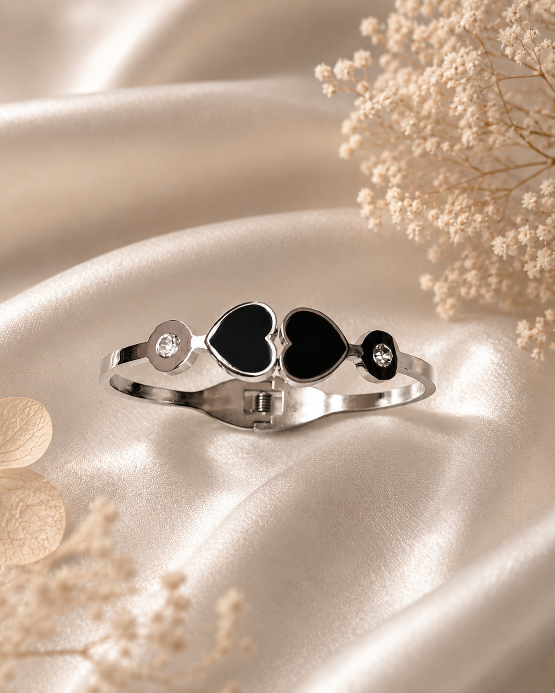 Elegant Double Heart Silver Bracelet – Premium Fashion Bracelet