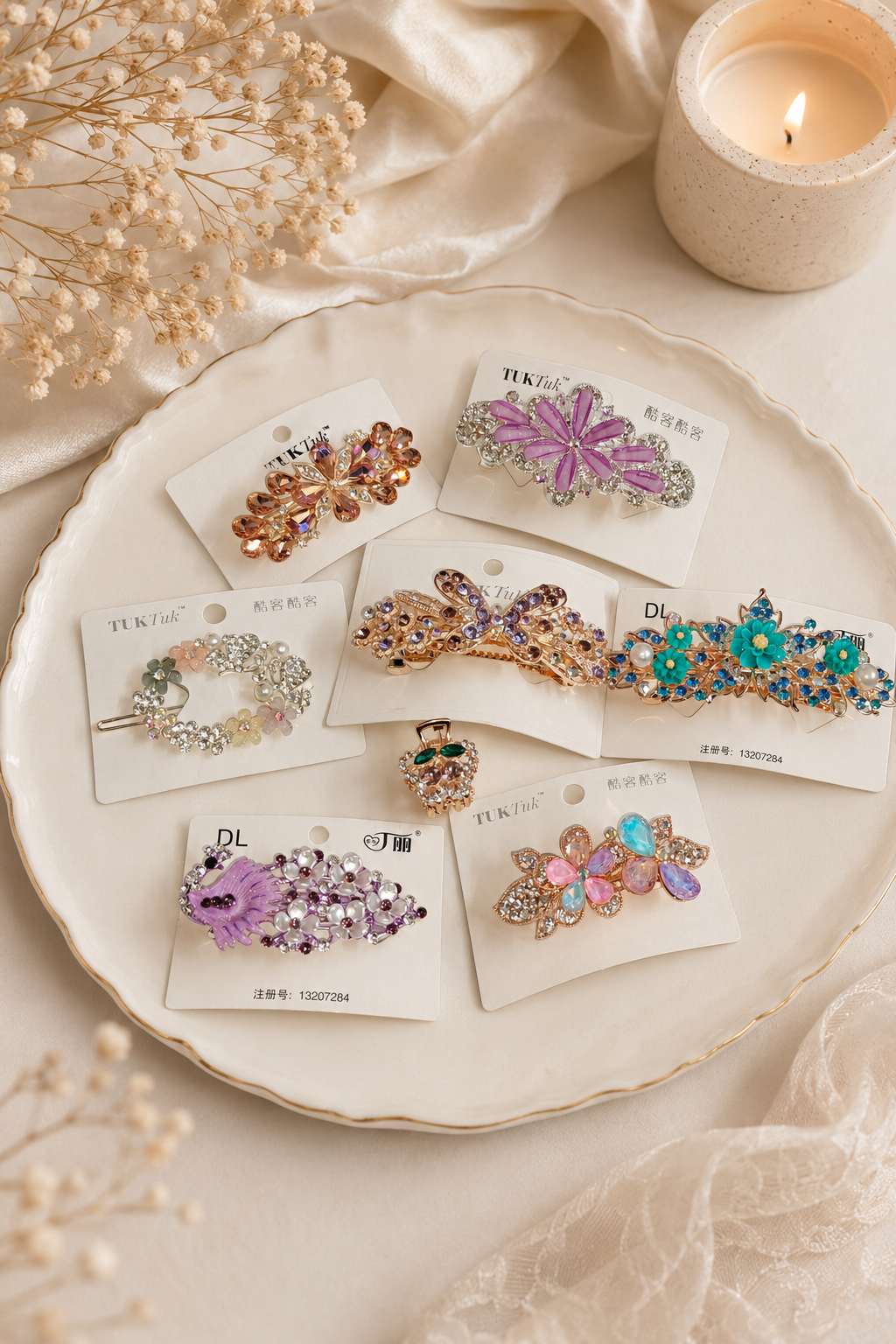 Luxury Crystal & Pearl Hair Clips – Elegant Party & Wedding Hair Accessories( Code:028)
