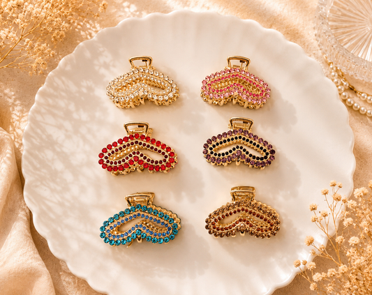 Premium Rhinestone Claw Clip – Medium Size | Random Color (1 Piece)