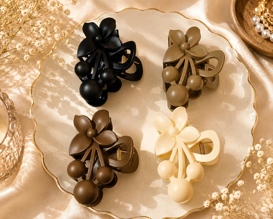Cherry Flower Claw Clip – Big Size | Random Color (1 Piece)