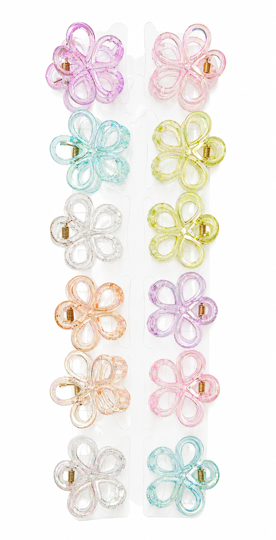 Pastel Flower Hair Claw Clips – Transparent Acrylic Medium Hair Clips (1 piece)