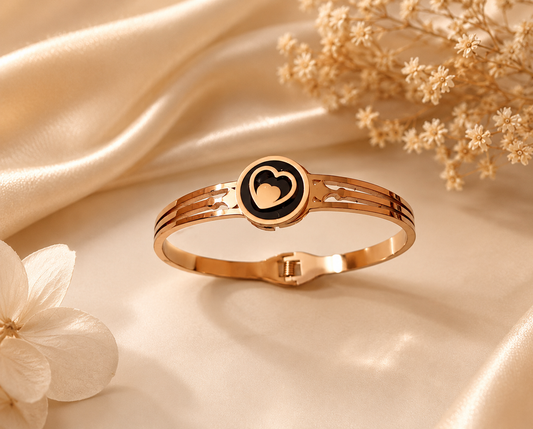 Elegant Single Heart Bracelet – Rose Gold