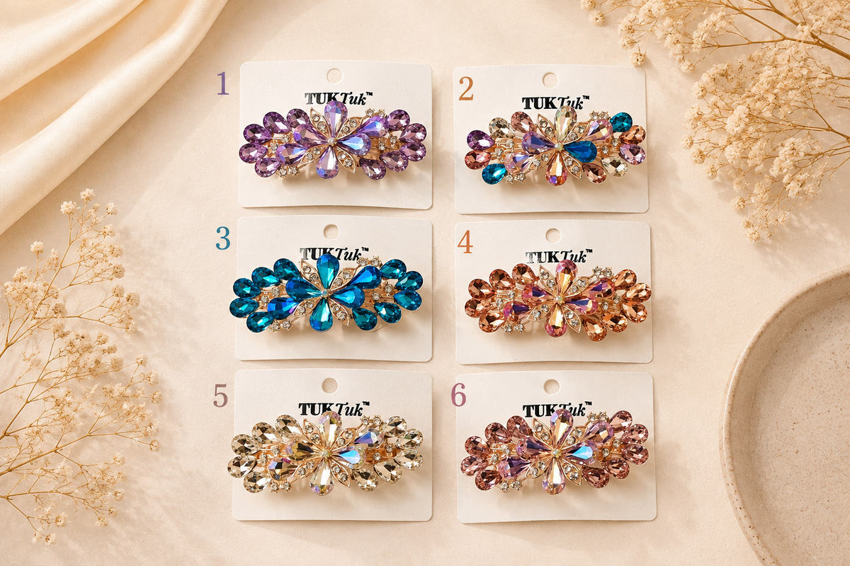 Floral Stone Hair Clip ✨🌸