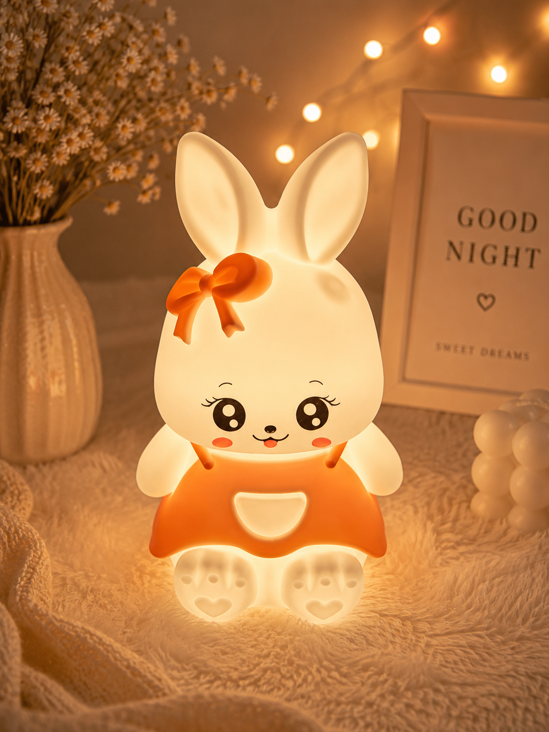 🐰 Bunny LED Night Lamp – Soft Silicone Touch Light